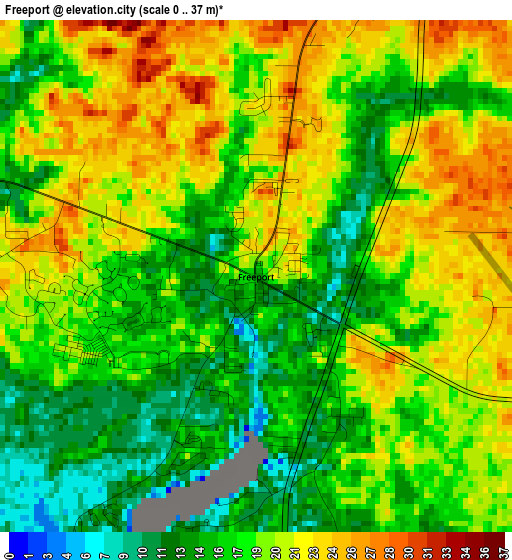 Freeport elevation map