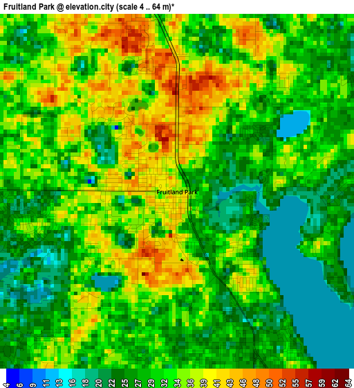 Fruitland Park elevation map