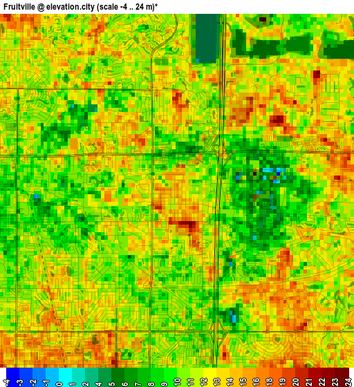 Fruitville elevation map