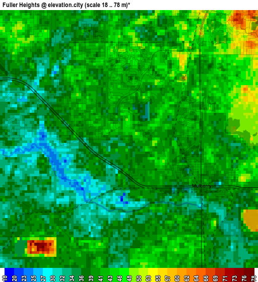 Fuller Heights elevation map