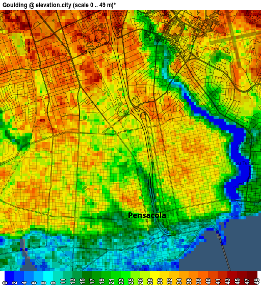 Goulding elevation map