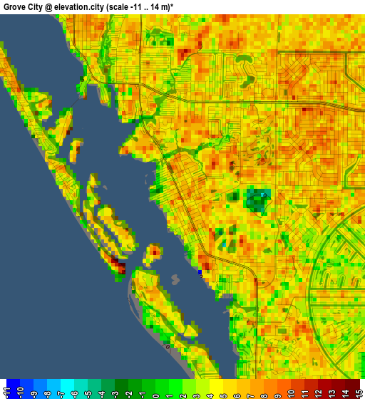 Grove City elevation map