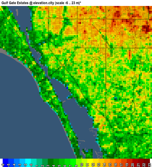 Gulf Gate Estates elevation map