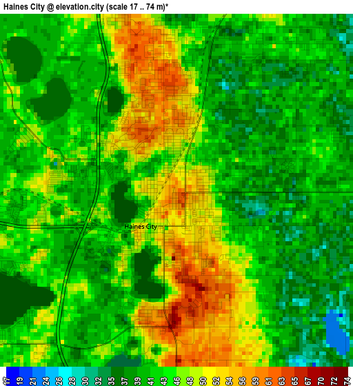 Haines City elevation map