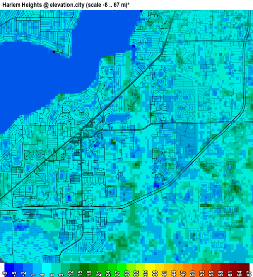 Harlem Heights elevation map