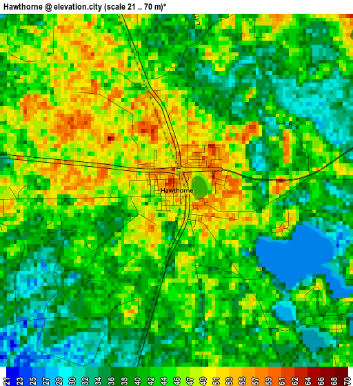 Hawthorne elevation map