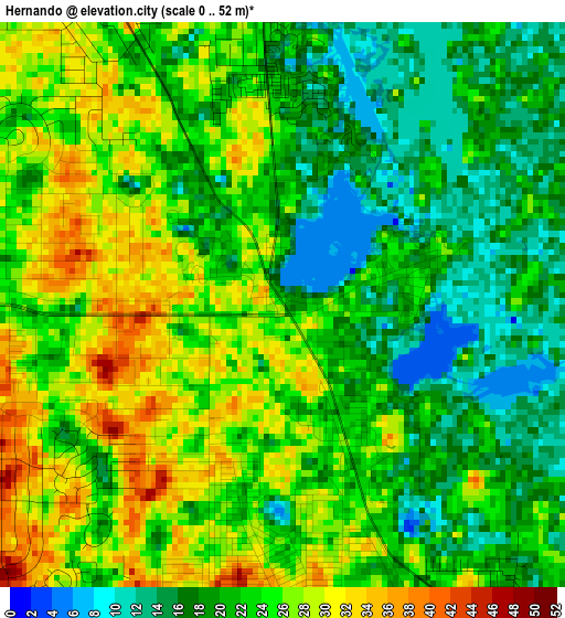 Hernando elevation map