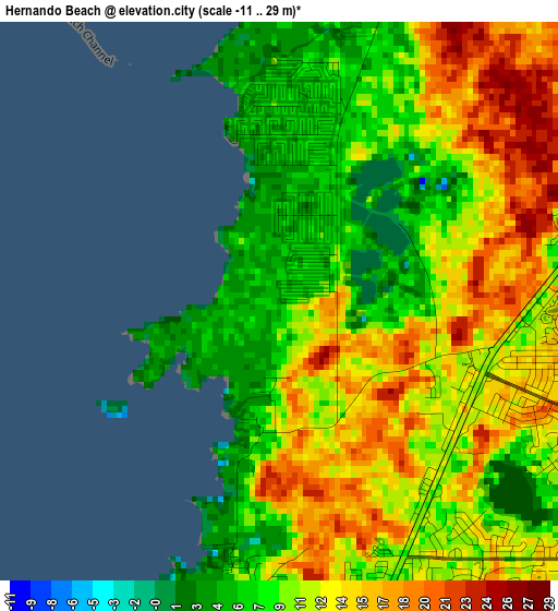 Hernando Beach elevation map