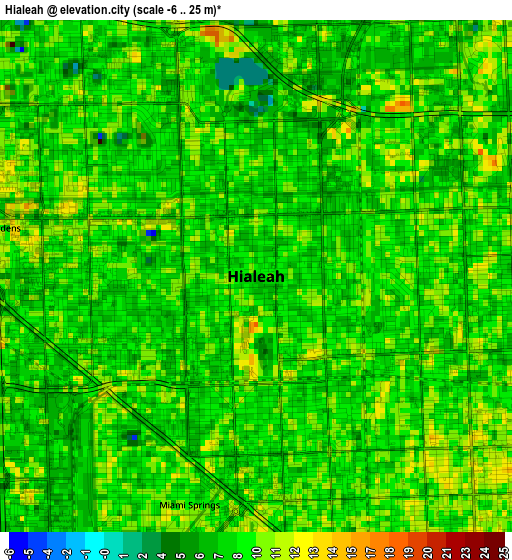 Hialeah elevation map