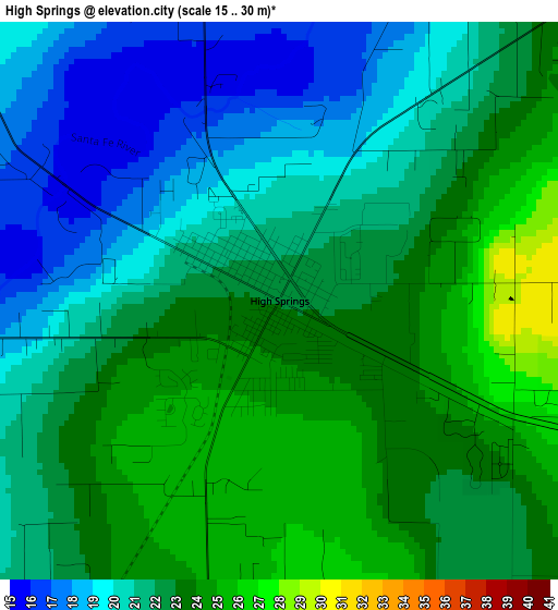 High Springs elevation map