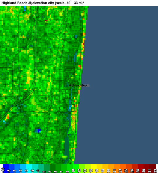 Highland Beach elevation map