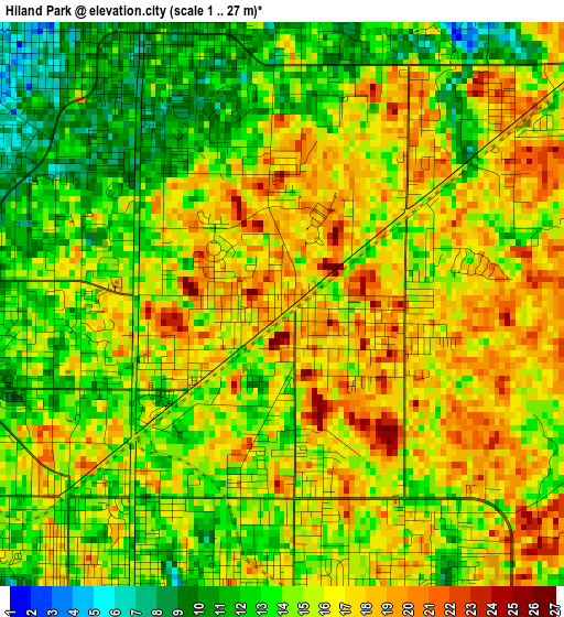 Hiland Park elevation map