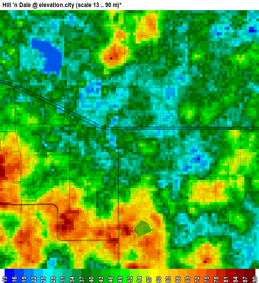 Hill 'n Dale elevation map