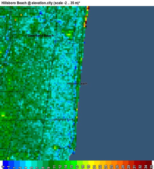 Hillsboro Beach elevation map