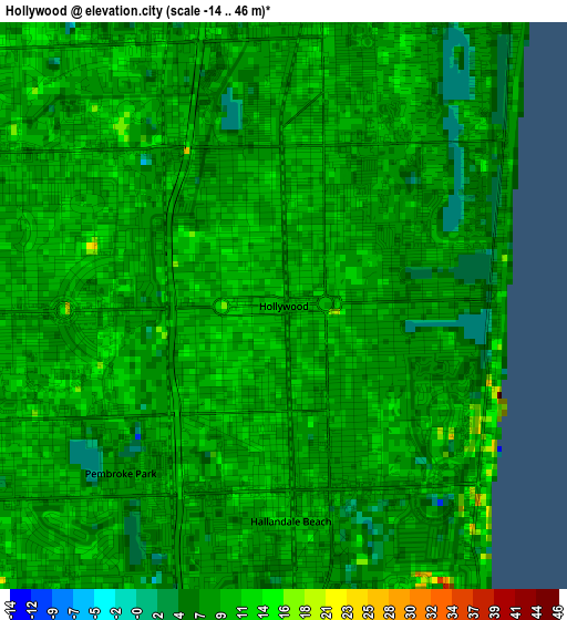 Hollywood elevation map