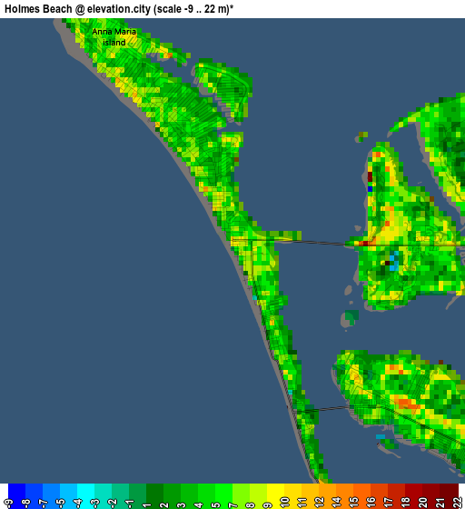 Holmes Beach elevation map