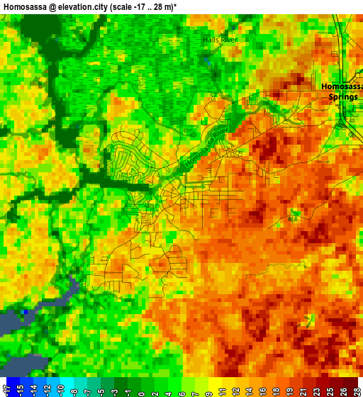 Homosassa elevation map