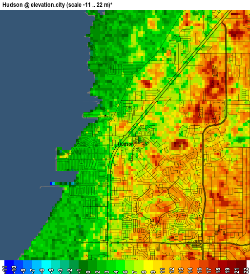 Hudson elevation map