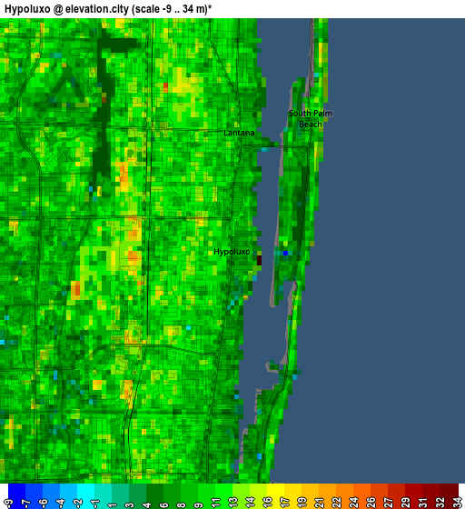 Hypoluxo elevation map