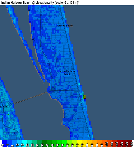 Indian Harbour Beach elevation map