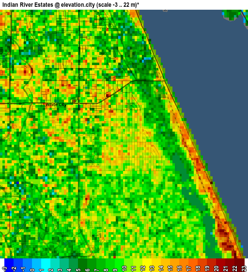 Indian River Estates elevation map