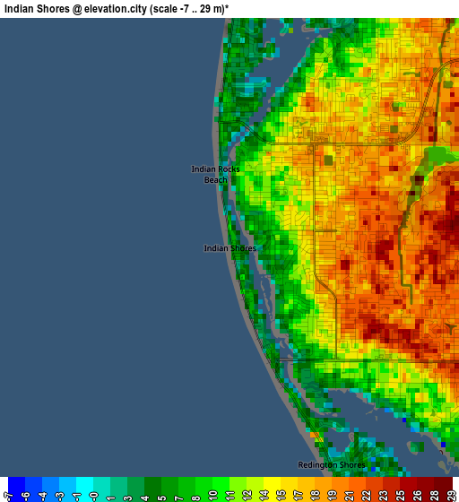 Indian Shores elevation map