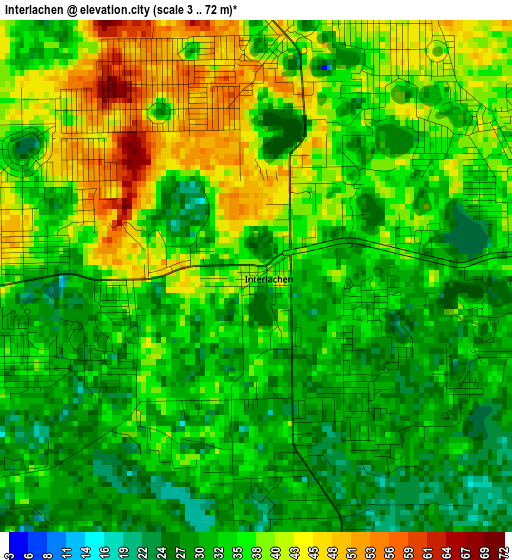 Interlachen elevation map