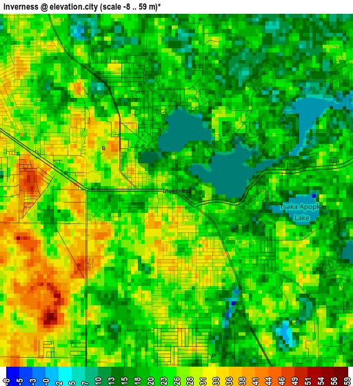 Inverness elevation map