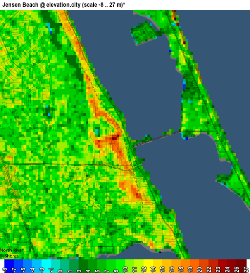 Jensen Beach elevation map