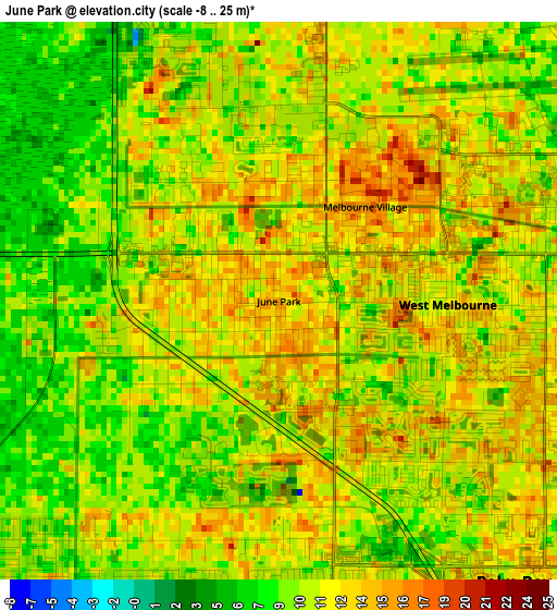 June Park elevation map