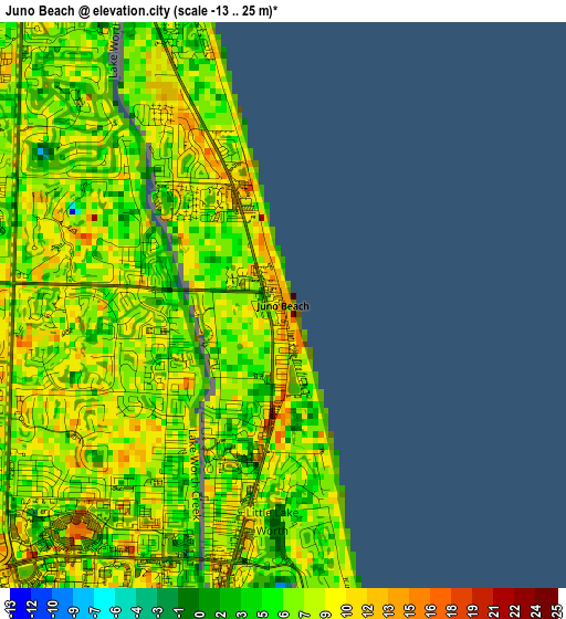 Juno Beach elevation map