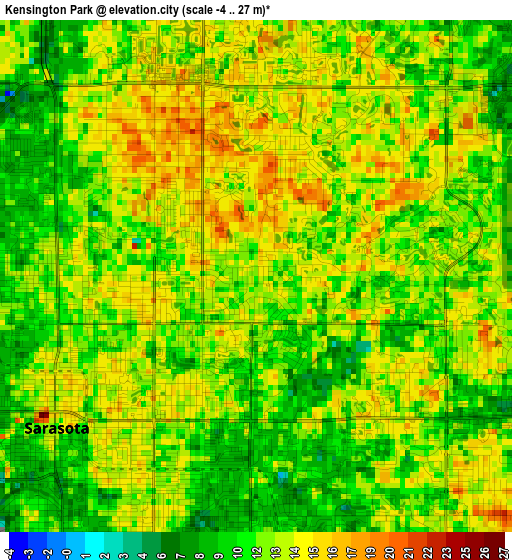 Kensington Park elevation map