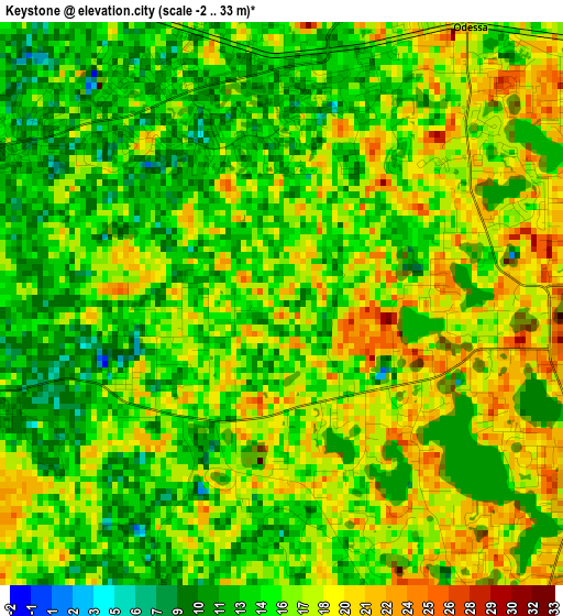 Keystone elevation map