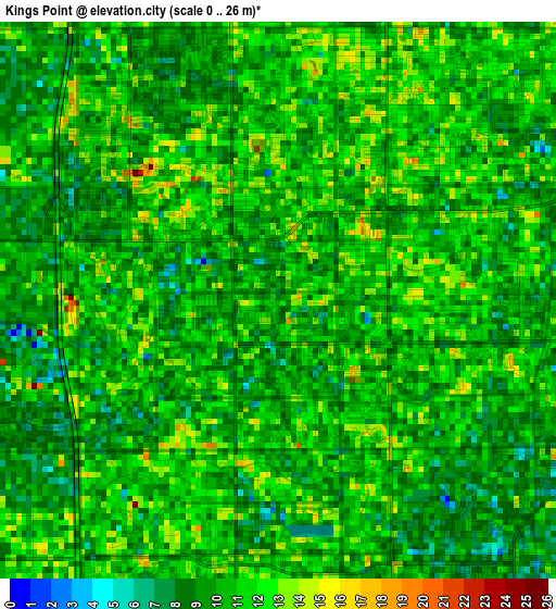 Kings Point elevation map