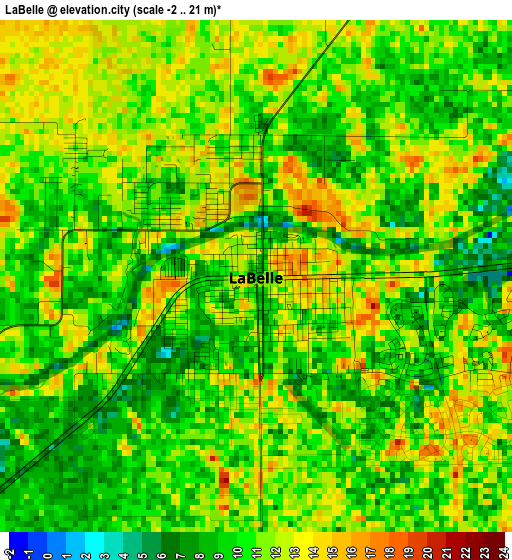 LaBelle elevation map