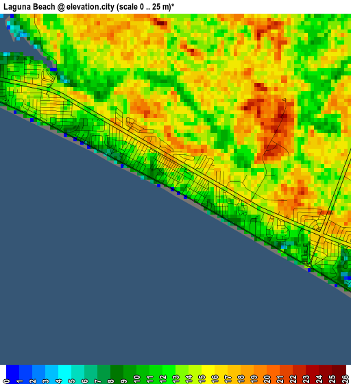 Laguna Beach elevation map