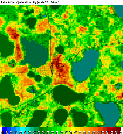 Lake Alfred elevation map