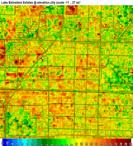 Lake Belvedere Estates elevation map