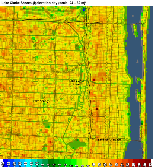 Lake Clarke Shores elevation map