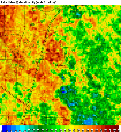 Lake Helen elevation map