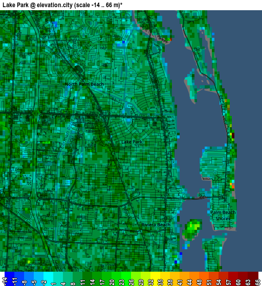 Lake Park elevation map