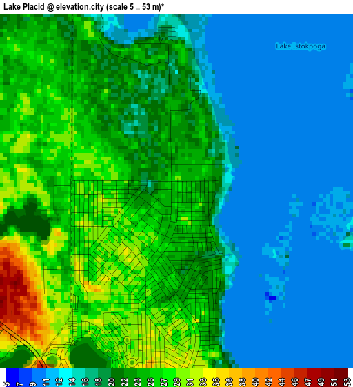 Lake Placid elevation map