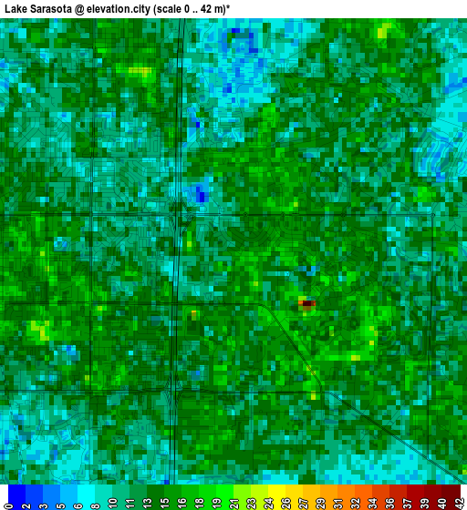 Lake Sarasota elevation map