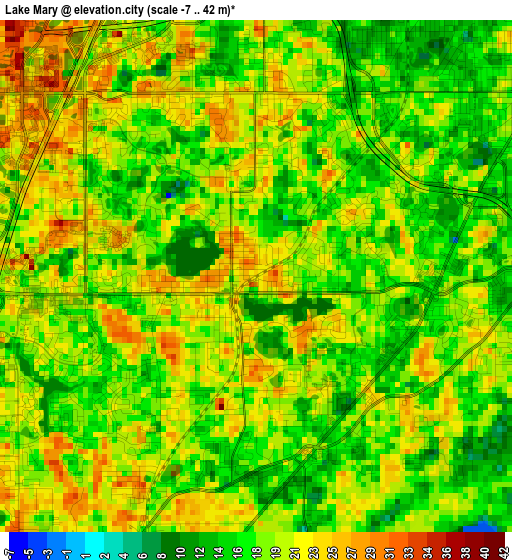 Lake Mary elevation map