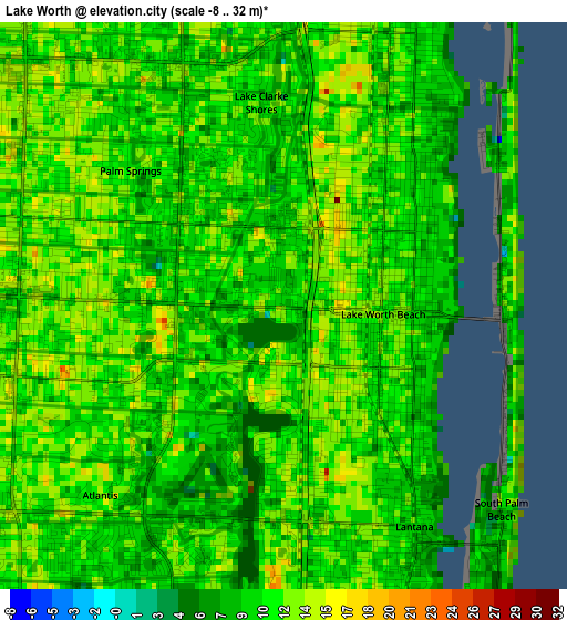 Lake Worth elevation map