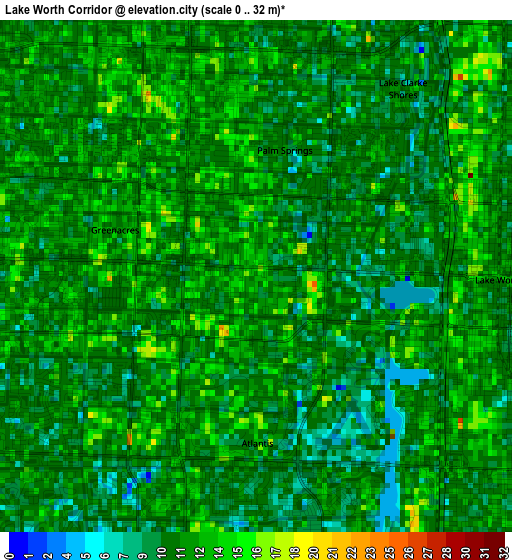 Lake Worth Corridor elevation map