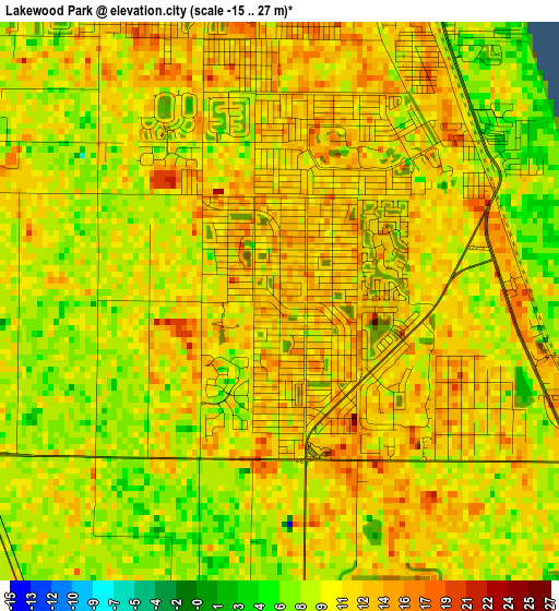 Lakewood Park elevation map