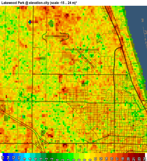 Lakewood Park elevation map