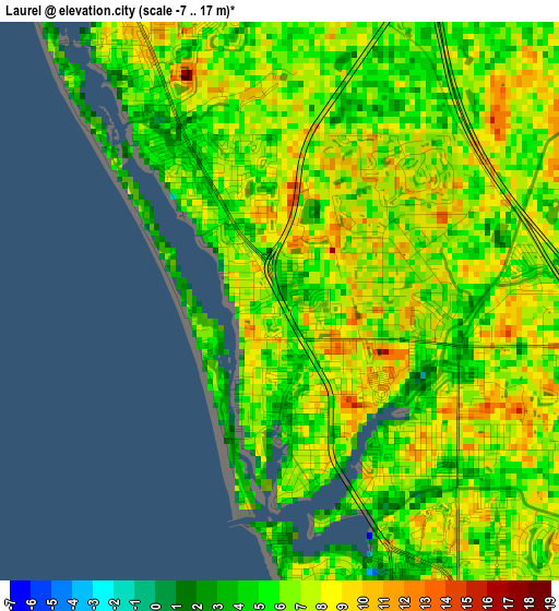 Laurel elevation map