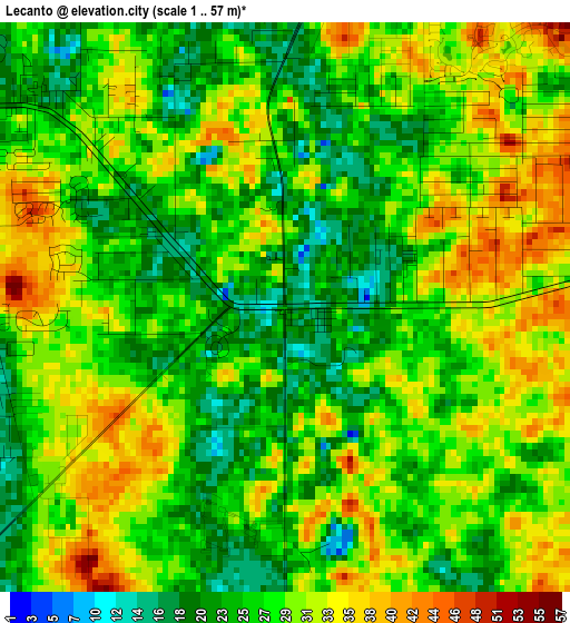 Lecanto elevation map